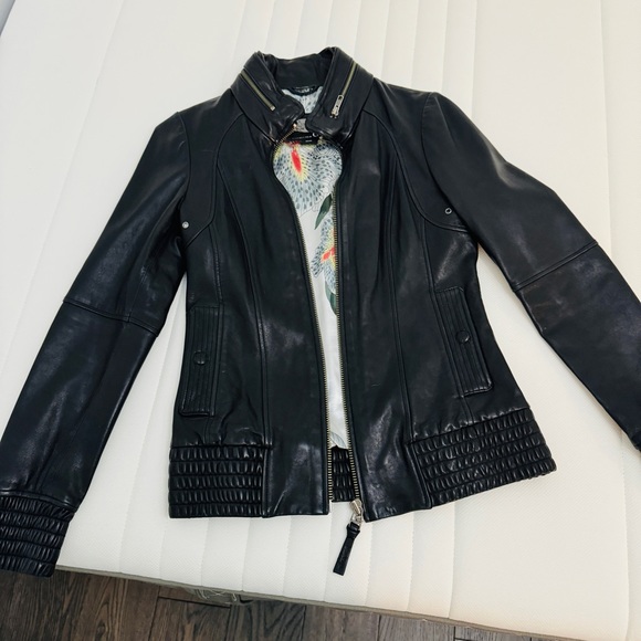 [Sold] Mackage x Aritzia Genuine Lamb Leather Jacket, Size M - Picture 1 of 11